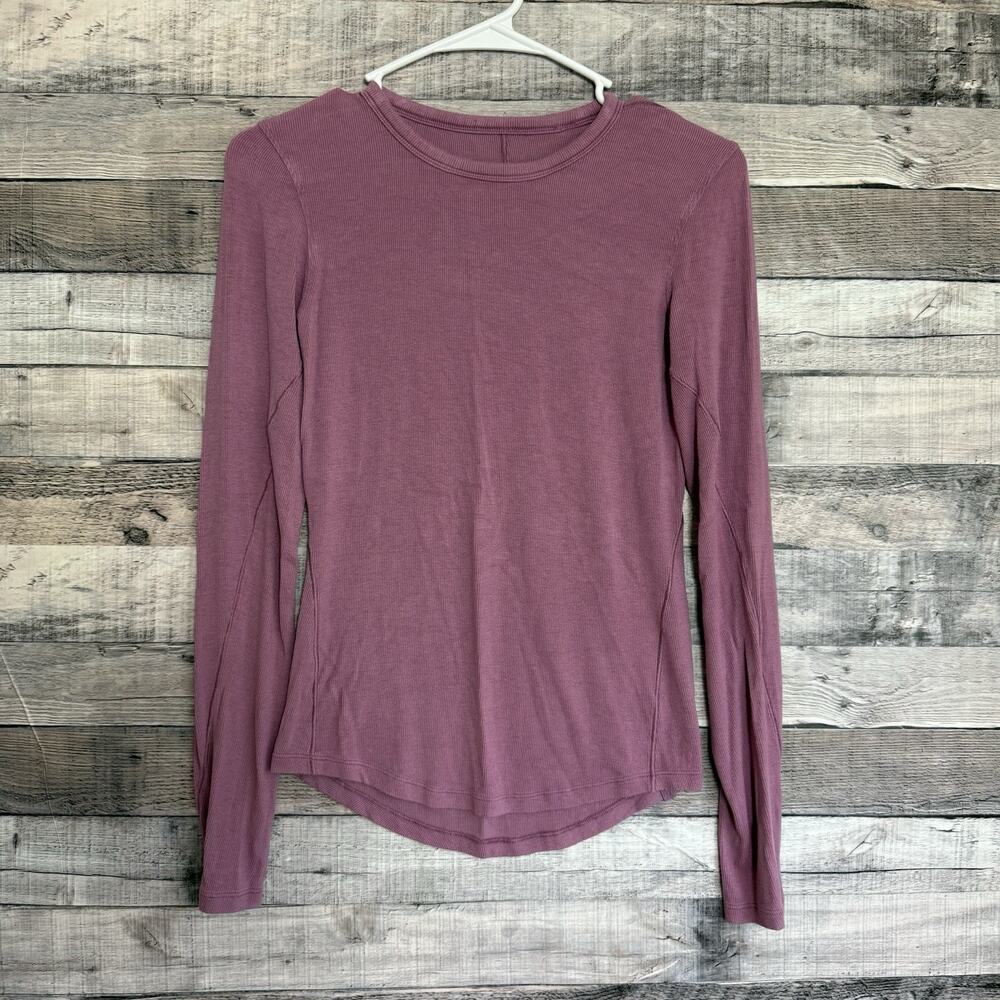 Lululemon Women's Hold Tight Long Sleeve Mauve Stretch Basic Sz 2